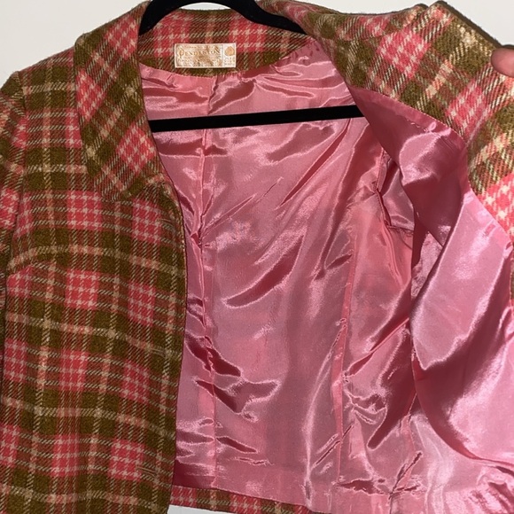 Pendleton Pure Wool Cropped Blazer Jacket covered buttons sz 12 - Picture 4 of 6